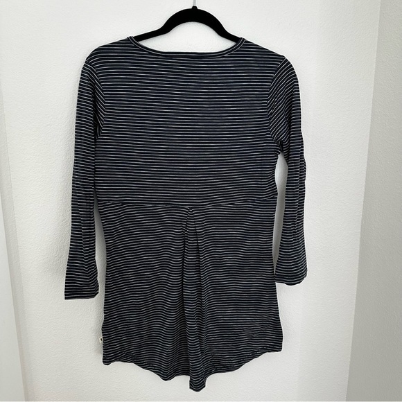 Toad & Co Tamara Tunic Top V Neck Navy Striped Size Small Women’s 3/4 Sleeves - Picture 6 of 11